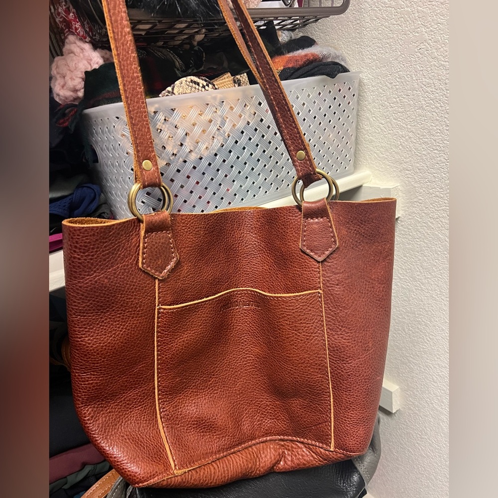 Portland Leather Market Tote in Nutmeg